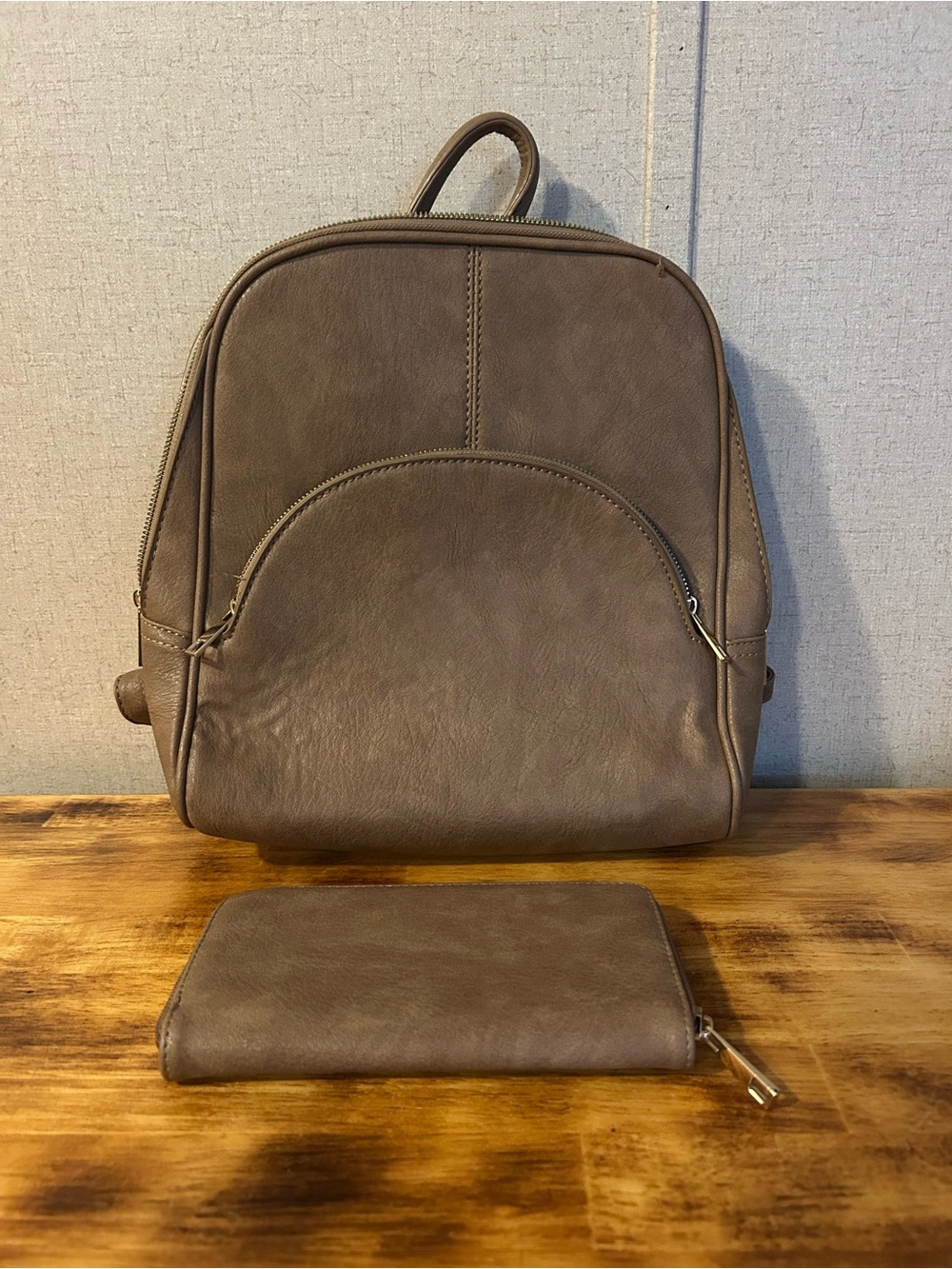 Backpack with Front Pocket and matching wallet